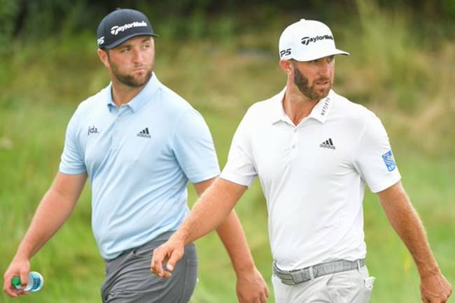 Jon Rahm y Dustin Johnson. Foto @PGATour