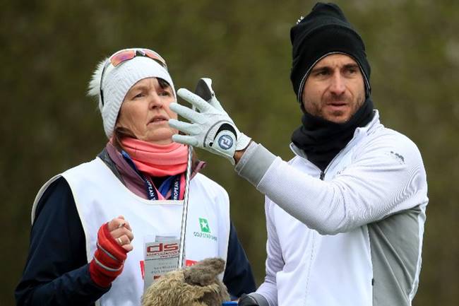 Alejandro Cañizares y caddie en el Austrian Open