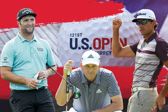 Jon Rahm, Sergio García y Rafa Cabrera US Open