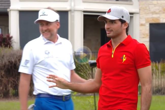 Ian Poulter y Carlos Sainz Jr.