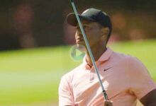 Esto fue lo que hizo Tiger Woods en Augusta este domingo. 20′ calentando y 9 hoyos de práctica