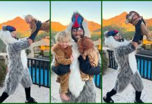 Jon Rahm celebra Halloween con sus hijos disfrazado de Rafiki, el babuino sabio del Rey León