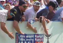 McIlroy fue recibido en olor de multitudes en el tee del 1, al grito de We want Rory! We want Rory!