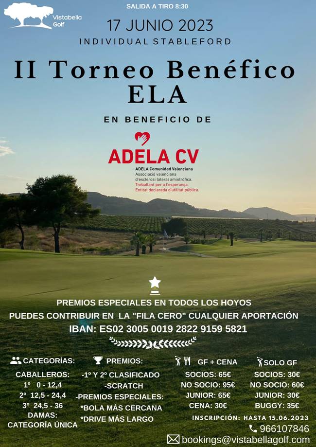 Torneo Benéfico ELA, Vistabella Golf, Golf Solidario,