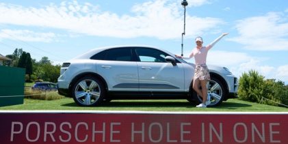 Jodi Ewart Shadoff se lleva un Porsche Macan a casa valorado en €120.000 tras hacer Hoyo en Uno