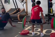 Jon Rahm y Joaquín Niemann sudan en el gimnasio en las horas previas al inicio de los Juegos