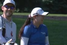 Allisen Corpuz, autora del golpe del día en el Portland Classic tras “encontrarse” con este eagle