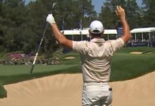 Rory McIlroy, autor del golpe del día en la primera jornada del BMW tras este bunker shot