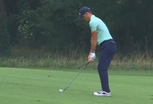 Billy Horschel, autor del golpe del día en la primera jornada del Wyndham tras este eagle en el 2