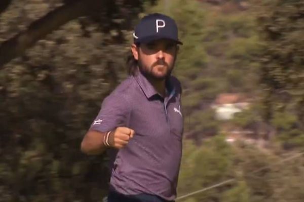 Ángel Hidalgo cerró los 9 primeros con este purazo y un -6 en la primera jornada del Open de España