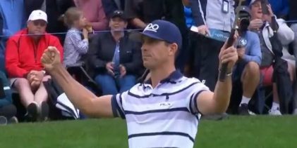 Con este eagle, Horschel le birlaba el título a Rory en el BMW PGA Championship. ¡¡Vaya purazo!!