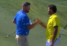 Con este putt de Leishman ante Chacarra en el hoyo 19, caían los Fireballs de Sergio en Dallas