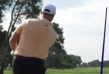 Jon Rahm completó el reto del DP World Tour de disputar cuatro hoyos en apenas 40 segundos