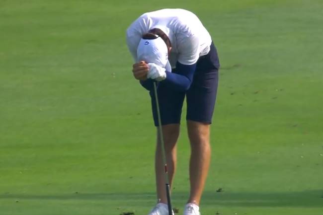 Ángel Ayora vivió el drama de irse al agua en el hoyo 18 para perder el Alfred Dunhill Champ.