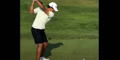 Vea el potente swing a cámara lenta de Charlie Woods (15 años), un clon de su padre Tiger Woods