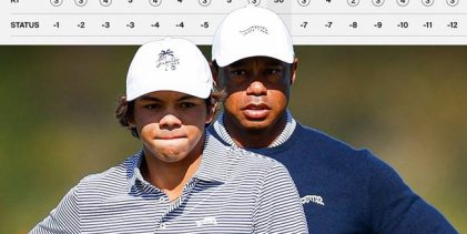 Así fue la espectacular vuelta de Tiger Woods y su hijo Charlie. 13 birdies sin error alguno en el PNC