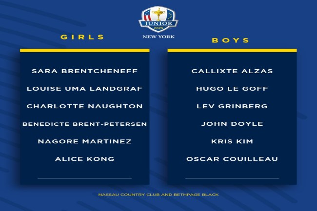 Nagore Martínez, Junior Ryder Cup, Bethpage, Nassau CC, Ryder Cup 2025, Stephen Gallacher,