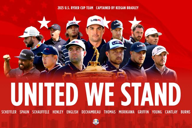Sam Burns, Patrick Cantlay, Ben Griffin, Collin Morikawa, Justin Thomas, Cameron Young, Equipo USA Ryder Cup, Ryder Cup 2025, Scottie Scheffler, J.J. Spaun, Xander Schauffele, Russell Henley, Harris English, Bryson DeChambeau,