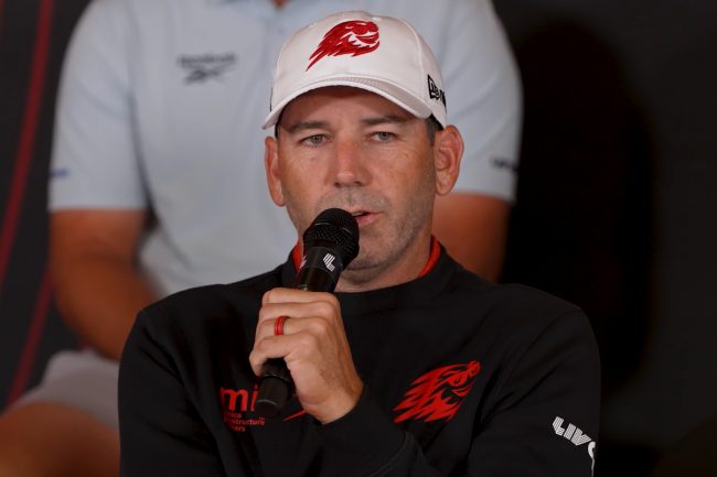 Sergio García, Phil Mickelson, Josele Ballester, David Puig, LIV Golf Team Championship Michigan, FireBalls GC, HyFlyers GC, Abraham Ancer, Cameron Tringale, Andy Ogletree, Brendan Steele, LIV Golf, LIV Golf League,