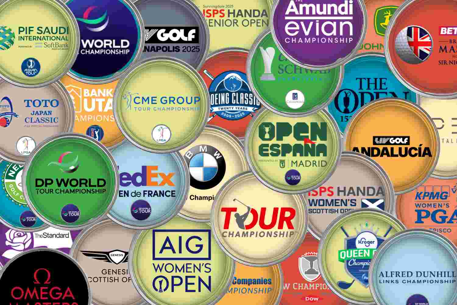 Torneos de Golf, Masters de Augusta, The Open, US Open, PGA Championship,