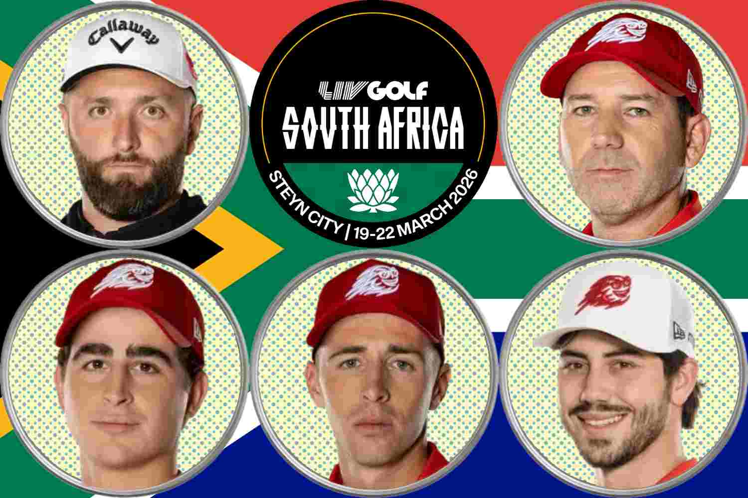 David Puig, Joaquín Niemann, Jon Rahm, Josele Ballester, LIV Golf, LIV Golf South Africa, Luis Masaveu, Sergio García, 
